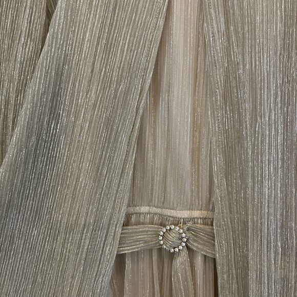 Alexa B Nites Women's Sleeveless Gold Maxi Dress Size 8 Goddess Ethereal Sweater - Picture 6 of 8